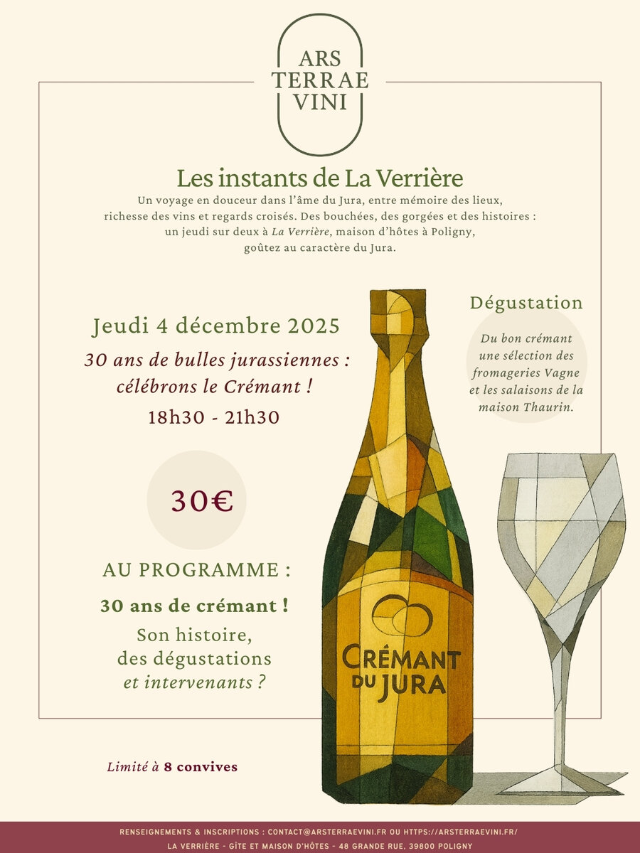 Affiche — 30 ans de bulles jurassiennes : célébrons le Crémant !